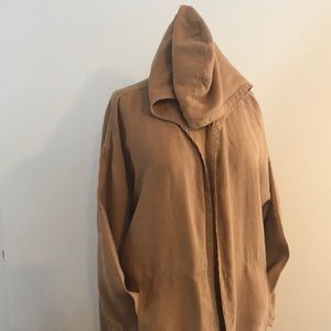 Linen upscale street slouchy hoody jacket